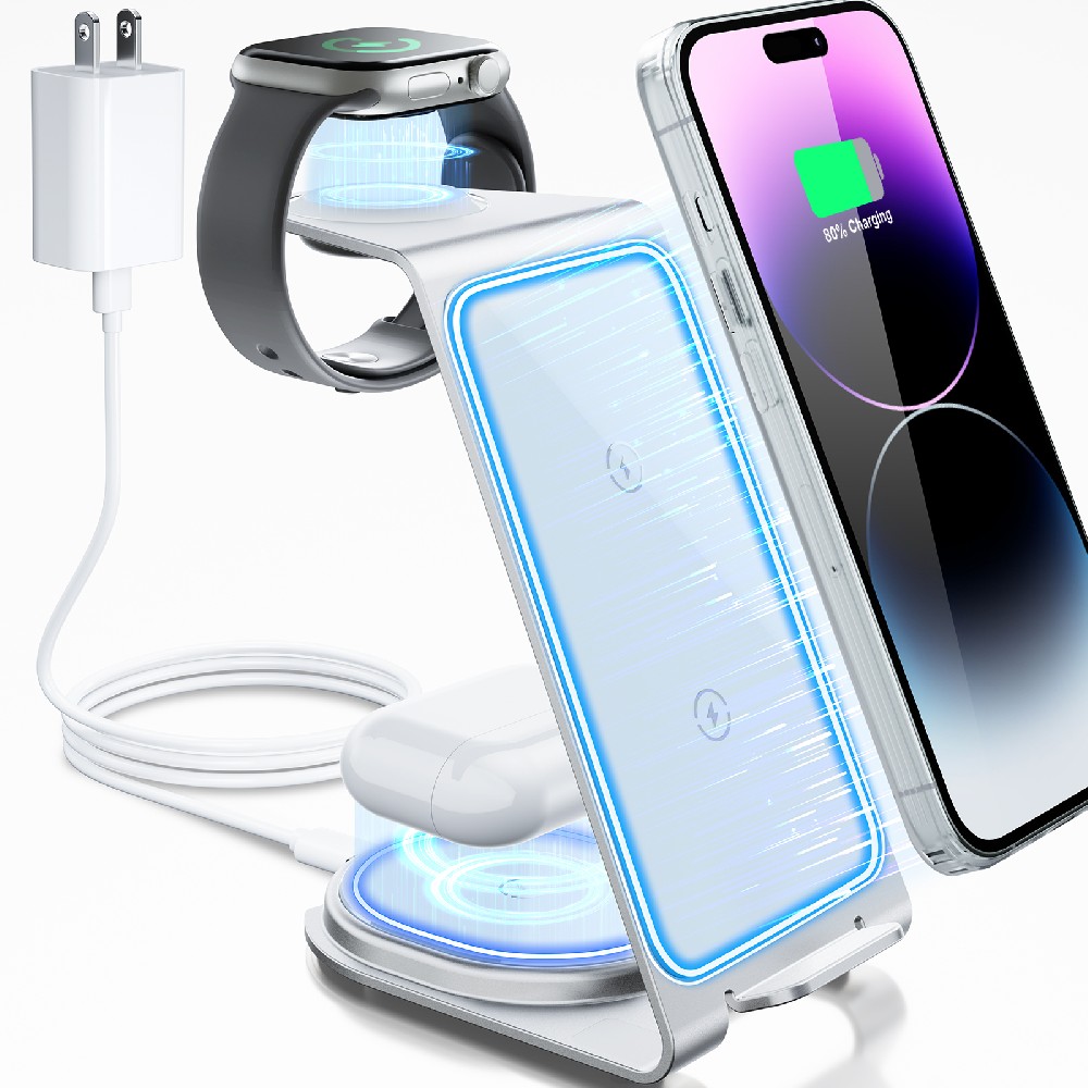 Wireless Charging Station (Silver)